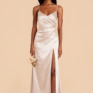 Birdy Grey Shiny Satin - Champagne Bridesmaids Dress - Catherine XL